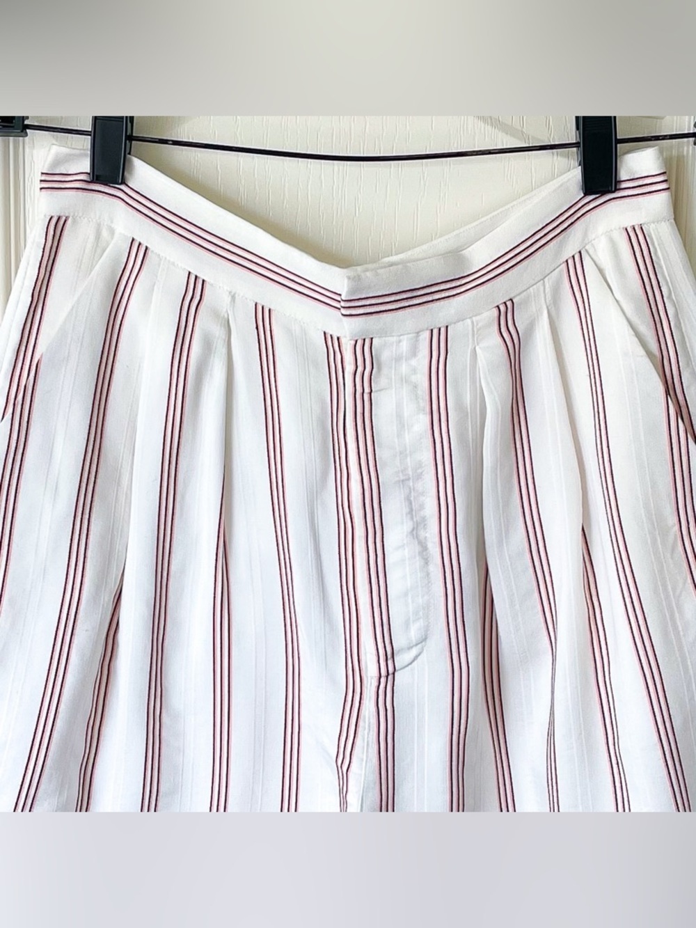 Joie Carvel High Waist Striped Shorts Porcelain Ivory Size 8 NWT - Picture 4 of 9